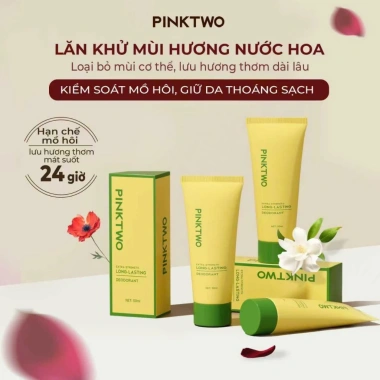 Lăn Khử Mùi PINKTWO Unisex 50ml - Hương Thơm Suốt Ngày, Không Vàng Ố Áo, Giá 55k 2