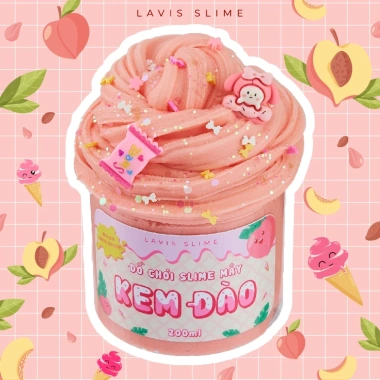 LAVIS SLIME Slam Mây Quả Đào Đồ chơi an toàn cho trẻ, đầy charm cốm, chỉ 38.999đ