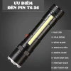 LED Loại 1 Đèn Pin Cầm Tay T6-26 COB Siêu Sáng 18.650 Sạc USB Zoom Xa Nam Châm 2