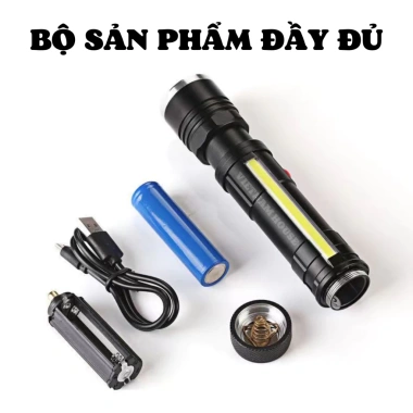 LED Loại 1 Đèn Pin Cầm Tay T6-26 COB Siêu Sáng 18.650 Sạc USB Zoom Xa Nam Châm 9