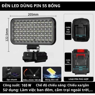 LED Pin 55 Bóng Chân Makita 4cm - 2 Chế Độ Sáng, Tiết Kiệm Năng Lượng, Giá 110k 4