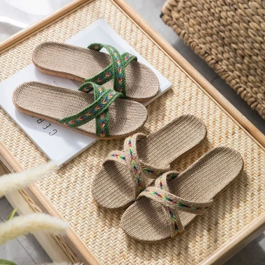 Lenbychia Dép cói quai chéo vintage sẵn size TN04 – đi làm, dạo phố, biển, chỉ 99k 2