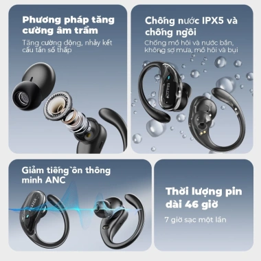 Lenovo ERAZER XT80 PRO ANC - Tai nghe Bluetooth 180h, HIFI, Khử ồn, Thể thao, Gọi & Game, 259.380₫