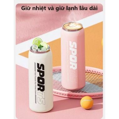 LETSPO ly giữ nhiệt thể thao inox 316 600ml - Mở nhanh 1 nút, không rò rỉ, tháo rửa dễ dàng