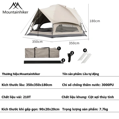 Lều Cắm Trại 5-6 Người Lục Giác Tự Bung - Lều Nấm Siêu Nhẹ, Thích Hợp Camping Dã Ngoại Giá 2,850,000