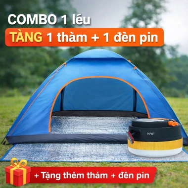 Lều cắm trại tự bung 2 cửa, thông thoáng cho 2 người, gấp gọn - Giá 390.000đ 2