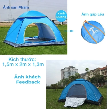 Lều cắm trại tự bung 2 cửa, thông thoáng cho 2 người, gấp gọn - Giá 390.000đ 7