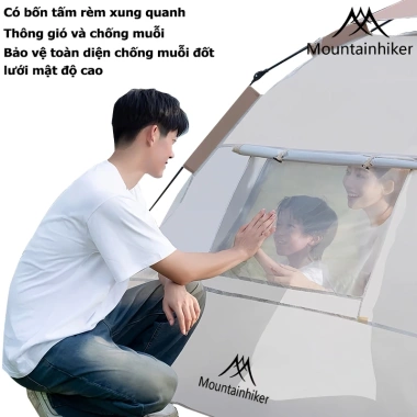 Lều cắm trại tự bung 3-4 người Mountainhiker - Chống nước mưa nắng, giá 859.000₫ 3