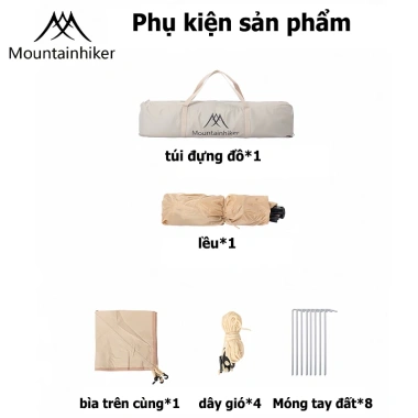Lều cắm trại tự bung 3-4 người Mountainhiker - Chống nước mưa nắng, giá 859.000₫ 8