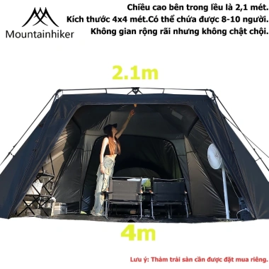 Lều trung tâm tự bung Mountainhiker 8-10 người SZK1.241 - Bền bỉ, giá chỉ 615.900₫