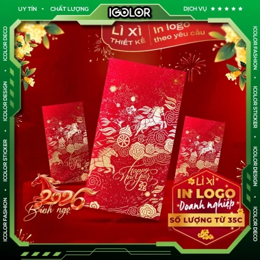 Lì xì cao cấp 2.026 - In logo theo yêu cầu, chất liệu sang trọng, giá 30.000₫