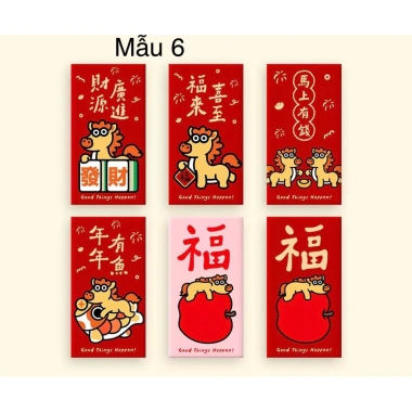 Lì xì đẹp phong bì đỏ năm mới 2.026 - May mắn, giá ưu đãi 15.000đ