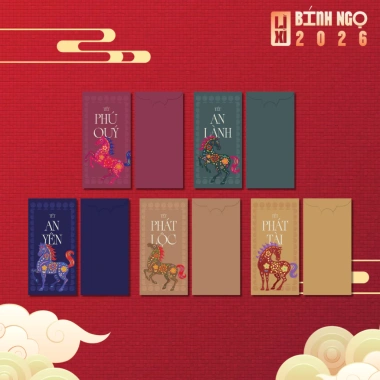 Lì xì Tết Bình Ngọ 2.026 hình chú ngựa đẹp mắt, giấy mịn dày, họa tiết sắc nét – 21.900₫