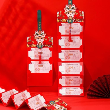 Lì xì Tết Bính Ngọ 2.026 - Sổ quyển gập gọn, nhiều ngăn, phong bì 2‑10 tờ, chỉ 12.000đ