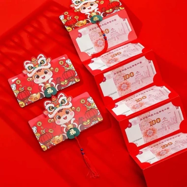 Lì xì tết mẫu mới hot trend, thiết kế nằm ngang kéo dài, nhiều ngăn xếp lớp, chỉ 13.000đ
