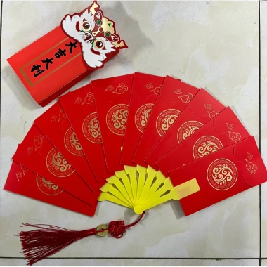 Lì xì xoè quạt Tết Bính Ngọ 2.026 - Bao lì xì con rồng dạng quyển 6-8-10 ngăn, giá chỉ 13.800 VND