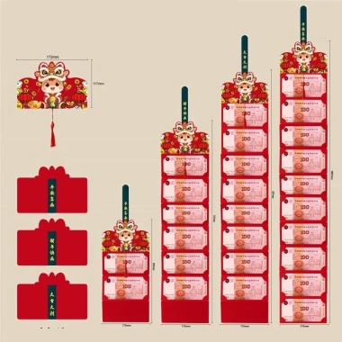 Lì xì xoè quạt Tết Bính Ngọ 2.026 - Bao lì xì con rồng dạng quyển 6-8-10 ngăn, giá chỉ 13.800 VND