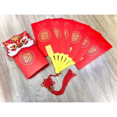 Lì xì xoè quạt Tết Bính Ngọ 2.026 - Bao lì xì con rồng dạng quyển 6-8-10 ngăn, giá chỉ 13.800 VND