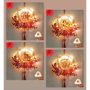 Liễn Hoa Phúc Lộc Thọ Tết Đèn LED Decor Nhà Cửa - Hot Hit Giá 103.950đ