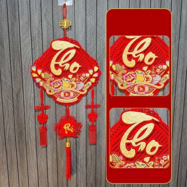 Liễn Trang Trí Tết 2.026 Bính Ngọ - Mẫu Bốn Hình 24x24cm Giá 60.000đ Giảm Đặc Biệt