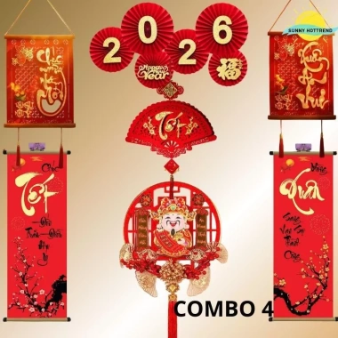 Liễn trang trí Tết Mẫu nẹp gỗ Vuông 2.026 Bính Ngọ – Chữ Xuân Phát Tài – Giá 40.000đ – Xuân An Vui