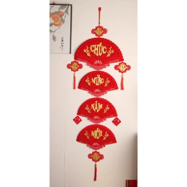 Liễn Treo Tết Hình Quạt Đỏ 4 Tầng - Dây Treo Chúc Mừng Năm Mới Trang Trí Nhà Cửa Giá 70.000 VND