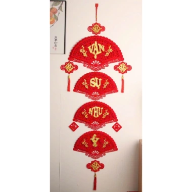 Liễn Treo Tết Hình Quạt Đỏ 4 Tầng - Dây Treo Chúc Mừng Năm Mới Trang Trí Nhà Cửa Giá 70.000 VND