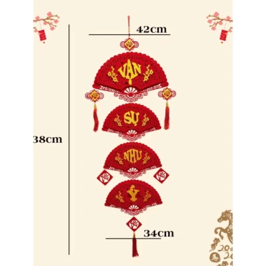 Liễn Treo Tết Hình Quạt Đỏ 4 Tầng - Dây Treo Chúc Mừng Năm Mới Trang Trí Nhà Cửa Giá 70.000 VND