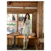 Lily.clothes Suzy Dress Váy ngắn dài tay cổ bèo nơ ngực vải xước Hàn V35 395k 3