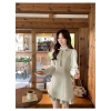 Lily.clothes Suzy Dress Váy ngắn dài tay cổ bèo nơ ngực vải xước Hàn V35 395k 5