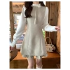 Lily.clothes Suzy Dress Váy ngắn dài tay cổ bèo nơ ngực vải xước Hàn V35 395k 6