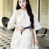 Linda Dress Đầm Nữ Cổ Tròn Áo Dài Cách Tân - Váy Nữ Tết Giá Ưu Đãi 265k 2