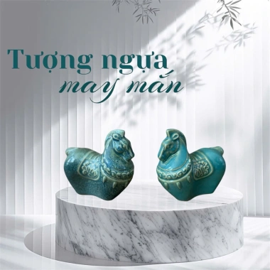 Linh vật 2.026 Bính Ngọ Ngựa gốm sứ Bát Tràng – Đồ decor sang trọng, có hộp quà, chỉ 149.900₫