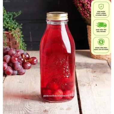 Lọ & Chai thủy tinh cao cấp hoa văn nổi, nắp nhôm 500ml-1.000ml - Giá chỉ 15.490đ 3 Lọ & Chai thủy tinh cao cấp hoa văn nổi, nắp nhôm 500ml-1.000ml - Giá chỉ 15.490đ 3