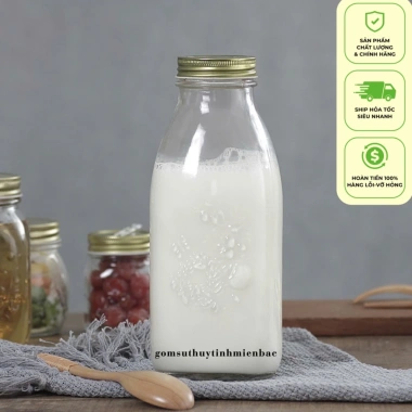 Lọ & Chai thủy tinh cao cấp hoa văn nổi, nắp nhôm 500ml-1.000ml - Giá chỉ 15.490đ