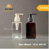 Lọ chiết chai nhựa dẹt trong nâu 100ml - Nắp nhựa đa dạng, giá chỉ 7.000đ