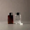 Lọ chiết chai nhựa dẹt trong nâu 100ml - Nắp nhựa đa dạng, giá chỉ 7.000đ 3