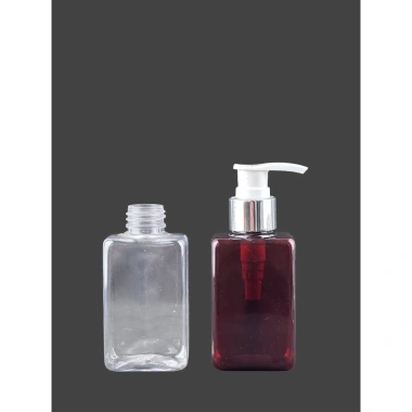 Lọ chiết chai nhựa dẹt trong nâu 100ml - Nắp nhựa đa dạng, giá chỉ 7.000đ