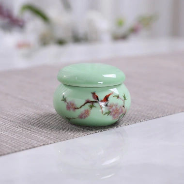 Lọ chiết mỹ phẩm gốm sứ 10g in hoa - Đựng mỹ phẩm sang trọng, chỉ 22.000đ