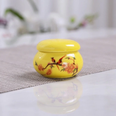 Lọ chiết mỹ phẩm gốm sứ 10g in hoa - Đựng mỹ phẩm sang trọng, chỉ 22.000đ