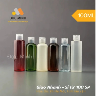 Lọ chiết nắp bật 5‑20‑50‑100ml PET, chai nhựa triết mỹ phẩm, đựng toner tẩy trang 2.5k