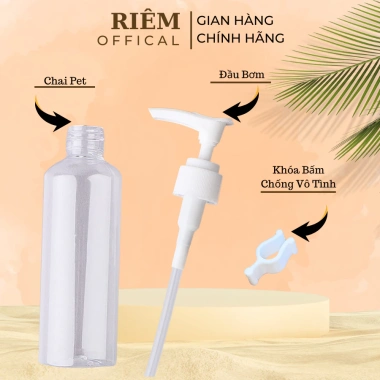 Lọ chiết vòi nhấn RIEM - chai nhựa tiện cho sữa rửa mặt, dầu gội, giá 9.500 VND 2 Lọ chiết vòi nhấn RIEM - chai nhựa tiện cho sữa rửa mặt, dầu gội, giá 9.500 VND 2