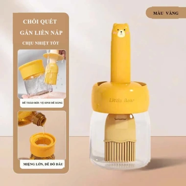 Lọ đựng dầu ăn kèm cọ silicon hình gấu dễ thương, tiết kiệm, chống rò rỉ – Giá 42.799₫ 6