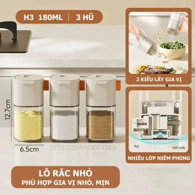 Lọ Đựng Gia Vị Thủy Tinh 200ml Nút Nhấn – Bảo Quản Tươi Ngon Cho Nhà Bếp 10 Lọ Đựng Gia Vị Thủy Tinh 200ml Nút Nhấn – Bảo Quản Tươi Ngon Cho Nhà Bếp 10