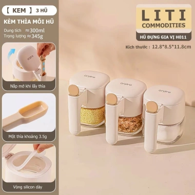 Lọ Đựng Gia Vị Thủy Tinh 300ml - Hũ tiện lợi cho nhà bếp, giảm giá 20%