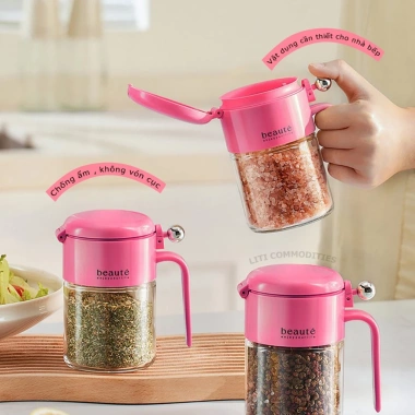 Lọ Đựng Gia Vị Thủy Tinh 400ml - Hũ Nhỏ Gọn, Đậy Chặt, Tiết Kiệm Không Gian Bếp
