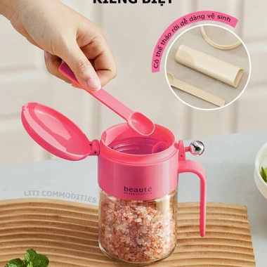 Lọ Đựng Gia Vị Thủy Tinh 400ml - Hũ Nhỏ Gọn, Đậy Chặt, Tiết Kiệm Không Gian Bếp