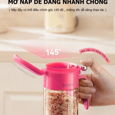 Lọ Đựng Gia Vị Thủy Tinh 400ml - Hũ Nhỏ Gọn, Đậy Chặt, Tiết Kiệm Không Gian Bếp