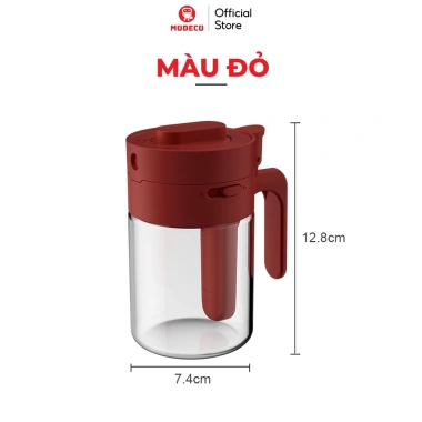 Lọ Đựng Gia Vị Thuỷ Tinh Boro Chống Vỡ Modeco - Hộp Thìa Ngăn Riêng, Chống ẩm, Nắp Khóa 10