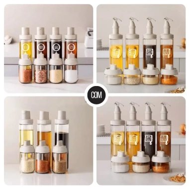 Lọ đựng gia vị thủy tinh FEEKA 300ml có thìa chống ẩm - Giá ưu đãi 35.000